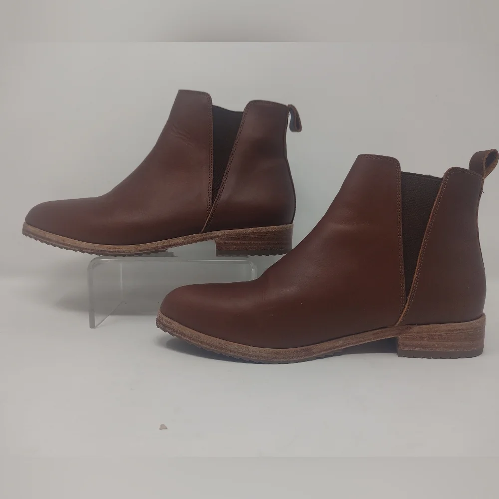NISOLO Eva Everyday Chelsea Boot leather brown minimalist work Water-resistant